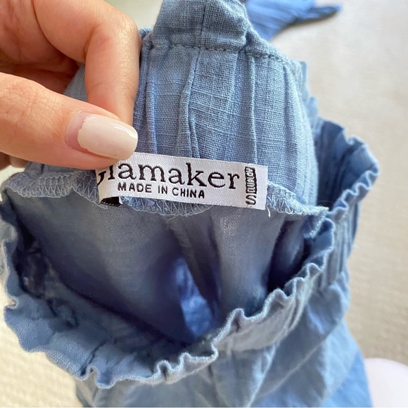 GLAMAKER Blue Blouse and Shorts Set - Picture 6 of 7